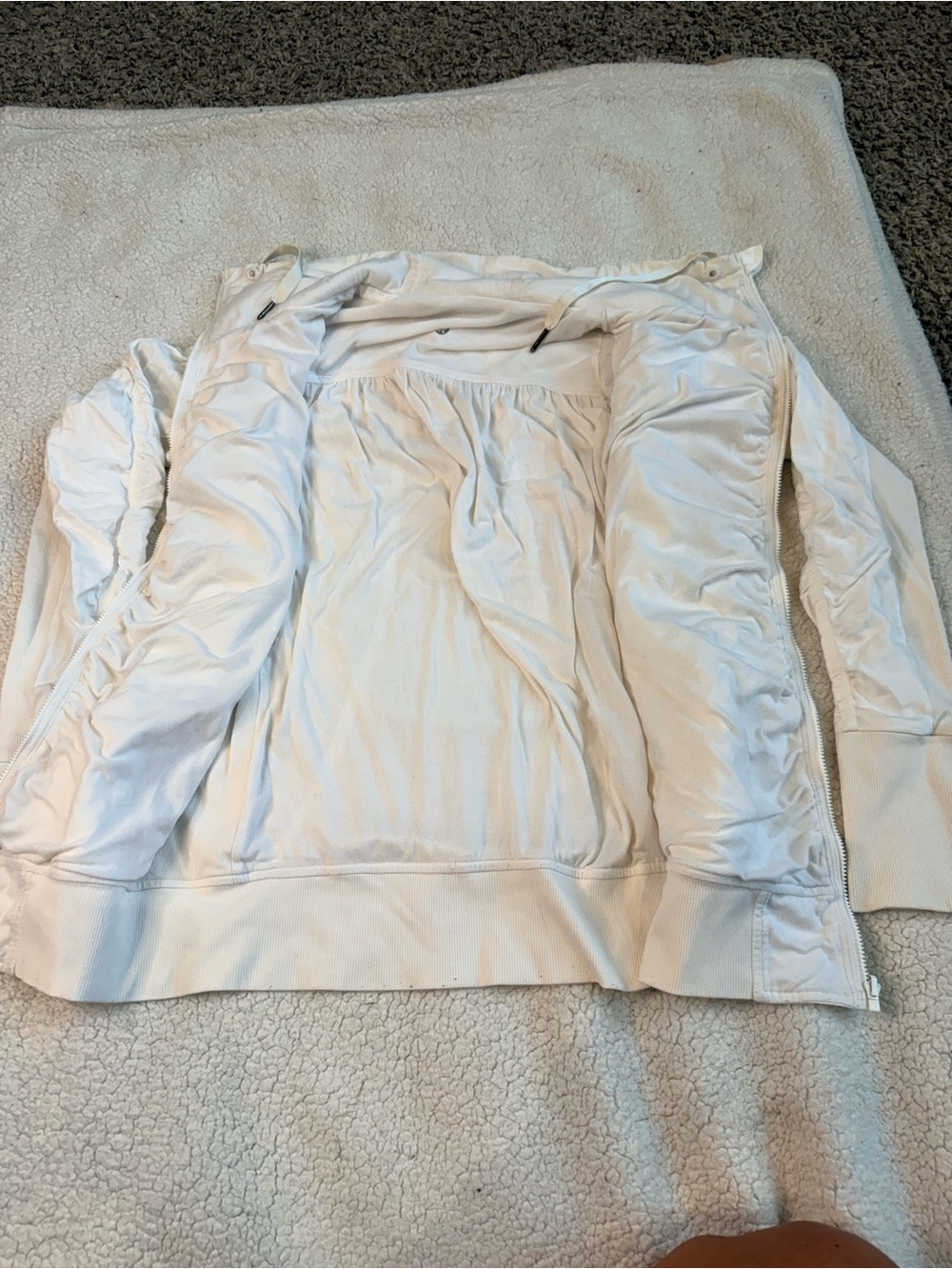 Lululemon Raja Jacket White Size 4 Reversible Ruched Full Zip - Picture 6 of 12
